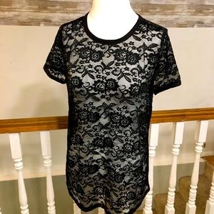 🖤 TORRID 00/Black Lace top/excellent like new
